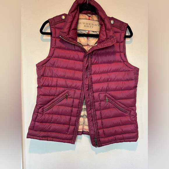 Burberry Jackets & Blazers - Burberry Women's Plum Quilted Vest